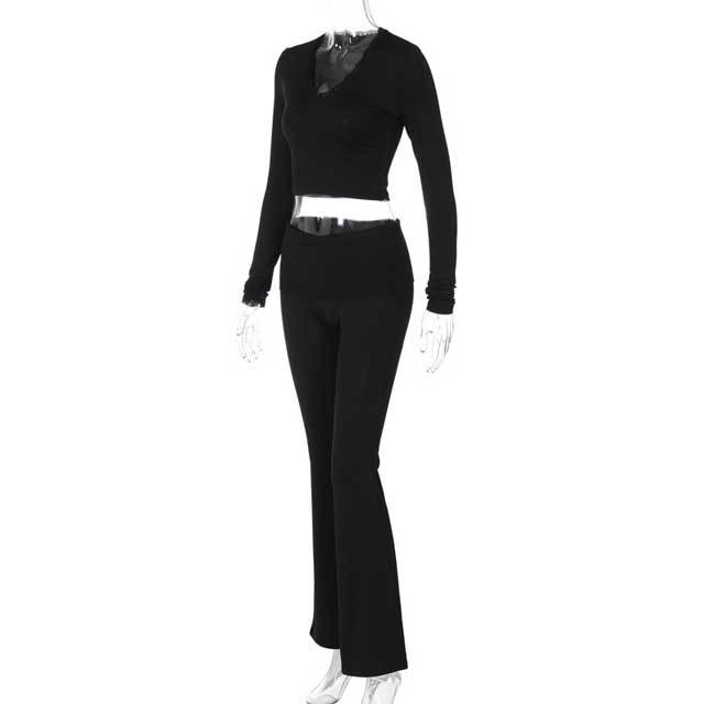 Solid Color Long Sleeve Casual Jogging Suit