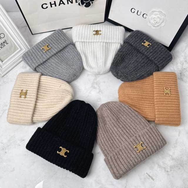 Metal Logo Winter Knit Hat