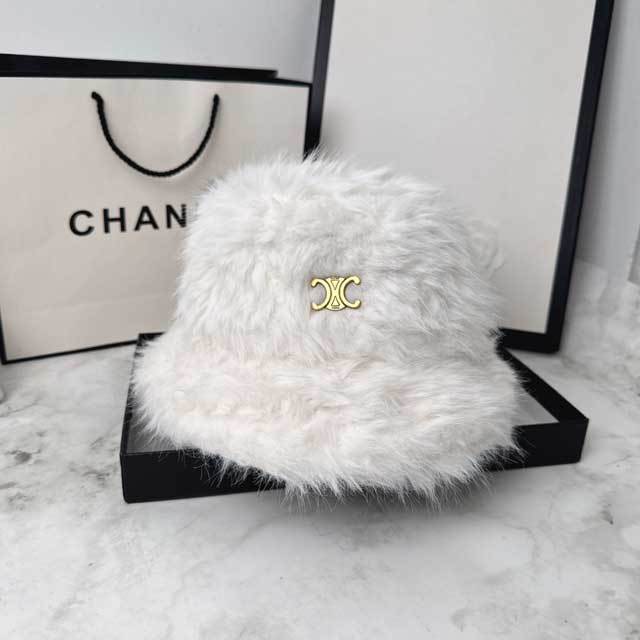 Metal Logo Furry Bucket Hat