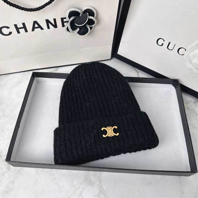 Metal Logo Winter Knit Hat
