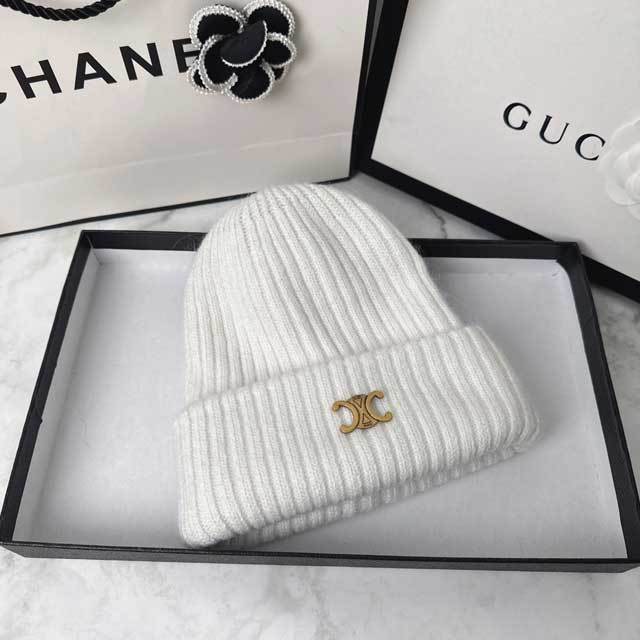 Metal Logo Winter Knit Hat