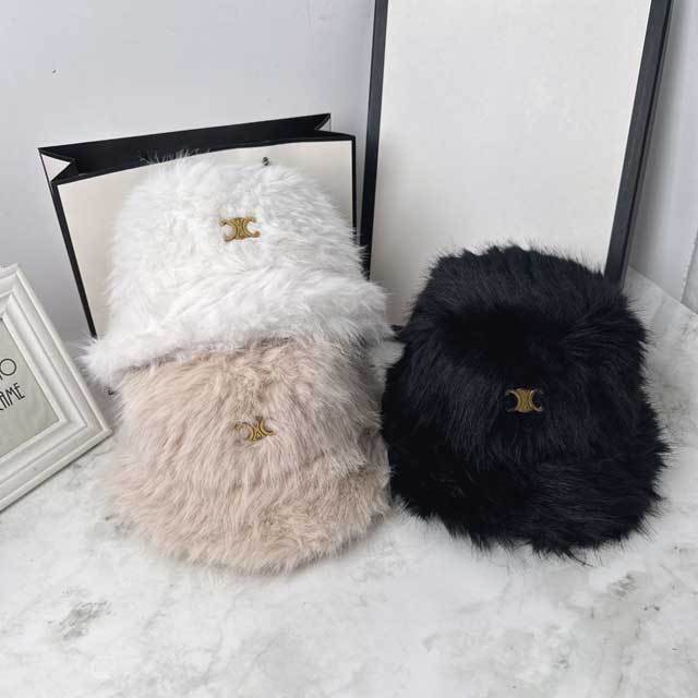Metal Logo Furry Bucket Hat