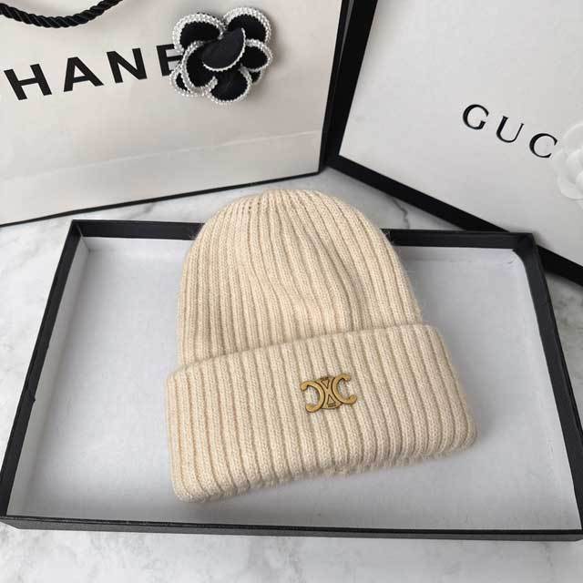 Metal Logo Winter Knit Hat