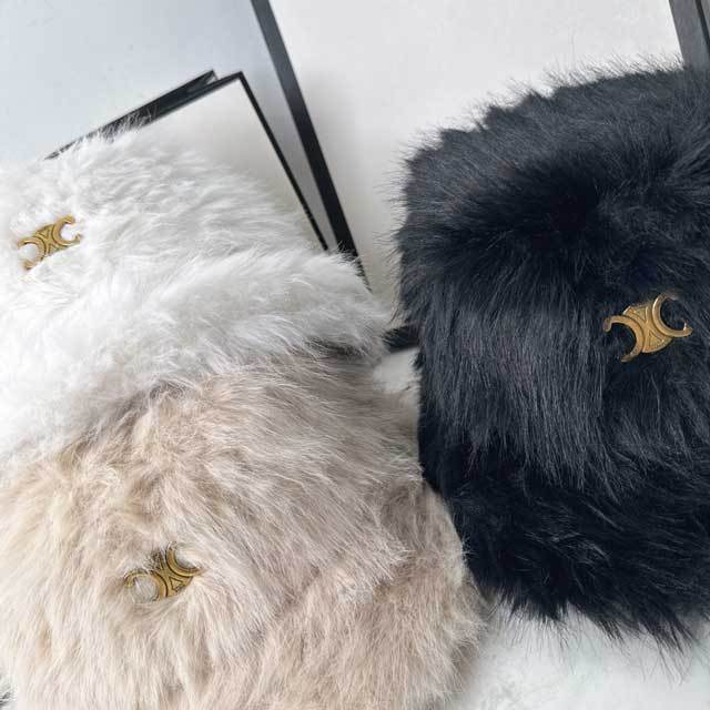 Metal Logo Furry Bucket Hat