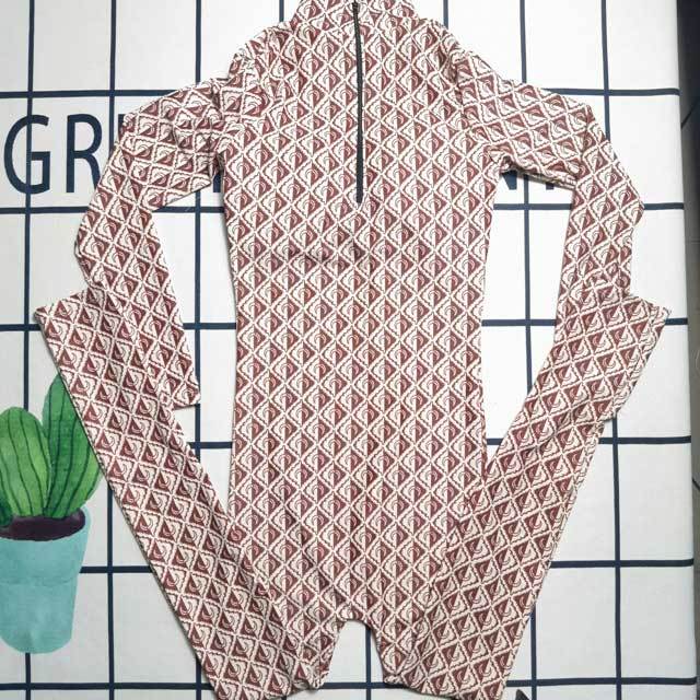 Printed Long Sleeve Casual Jumpsuit