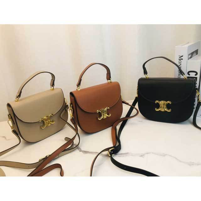 Metal Logo Leather Fashion Crossbody Bag