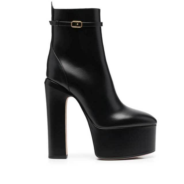 Leather Chunky Platform Boots
