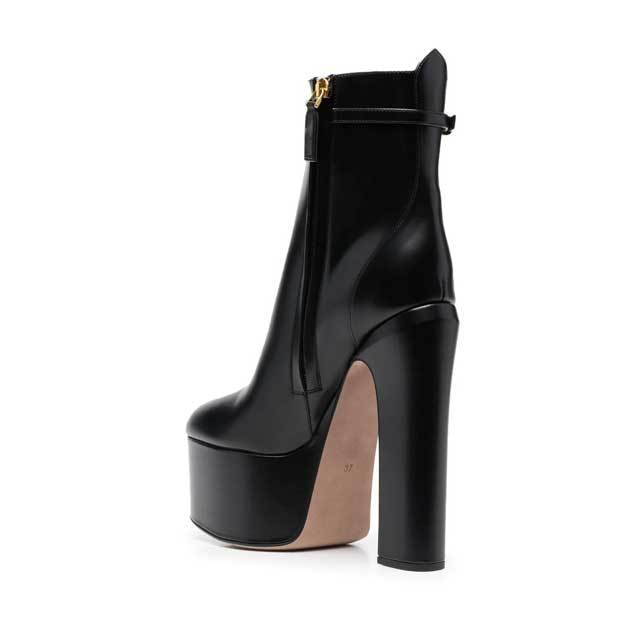 Leather Chunky Platform Boots