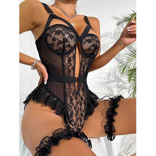 Bedroom Dreams Lace Embroidered Sleep Teddy