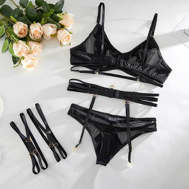 Fantasy See Through Hollow Out Lingerie Bra Set