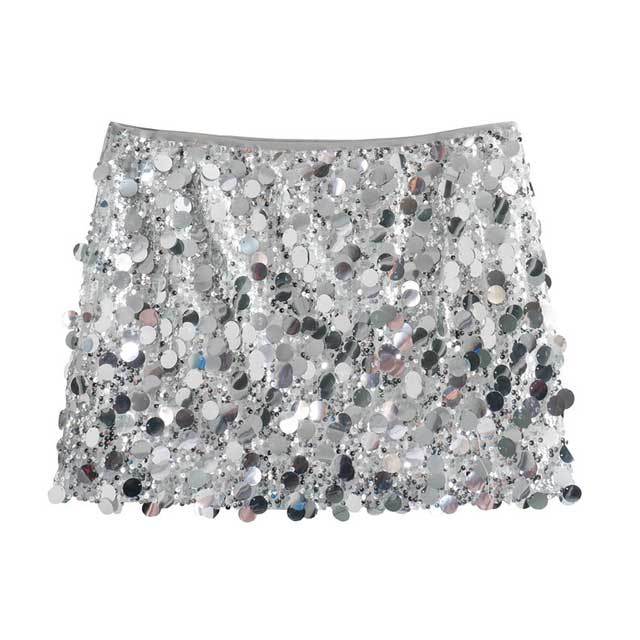 High Waist Sequin Mini Skirt