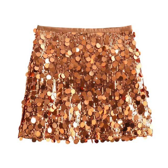 High Waist Sequin Mini Skirt