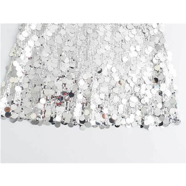 High Waist Sequin Mini Skirt