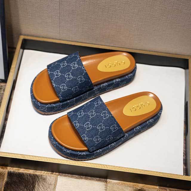 Letters Embroidery Design Platform Slides Shoes