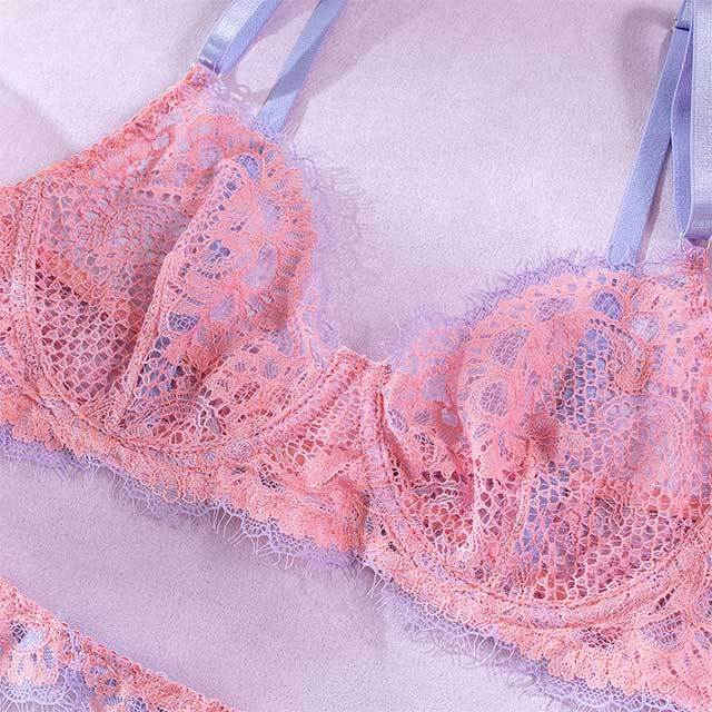 Embroidery Lace Bra Lingerie Set