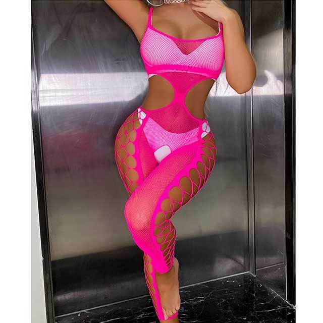 Fishnet Hollow Out Lingerie Jumpsuit