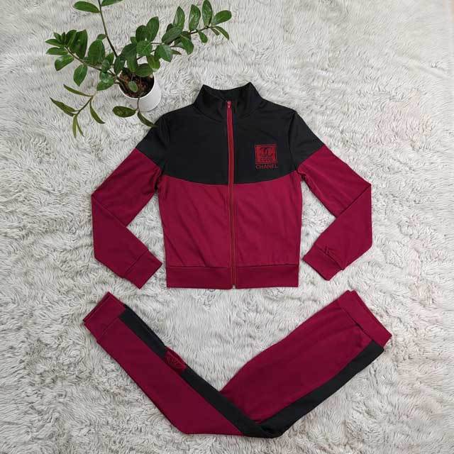 Embroidery Zipper Top Casual Jogging Suit