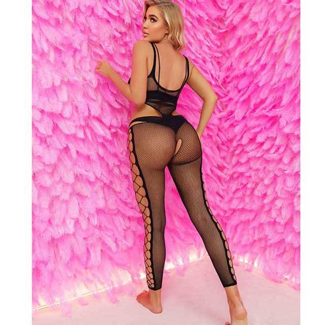 Fishnet Hollow Out Lingerie Jumpsuit