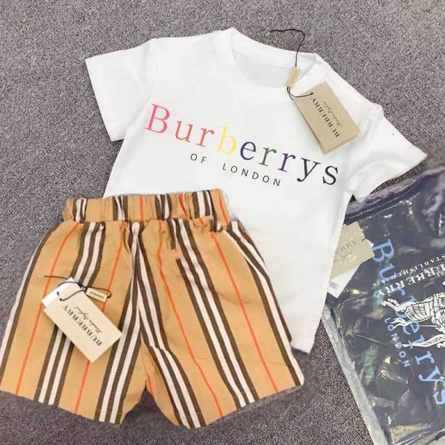 Plaid Print Casual Short Set For Kids