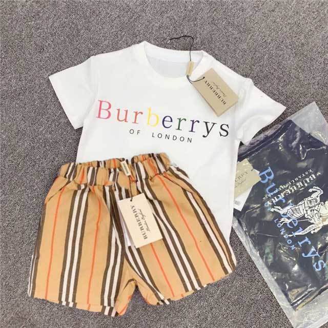 Plaid Print Casual Short Set For Kids