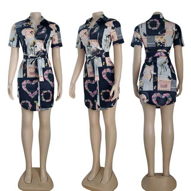 Fashion Print Shirt Dress