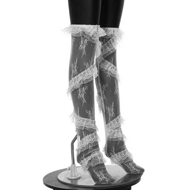 Lace Ruffle Over The Knee Socks