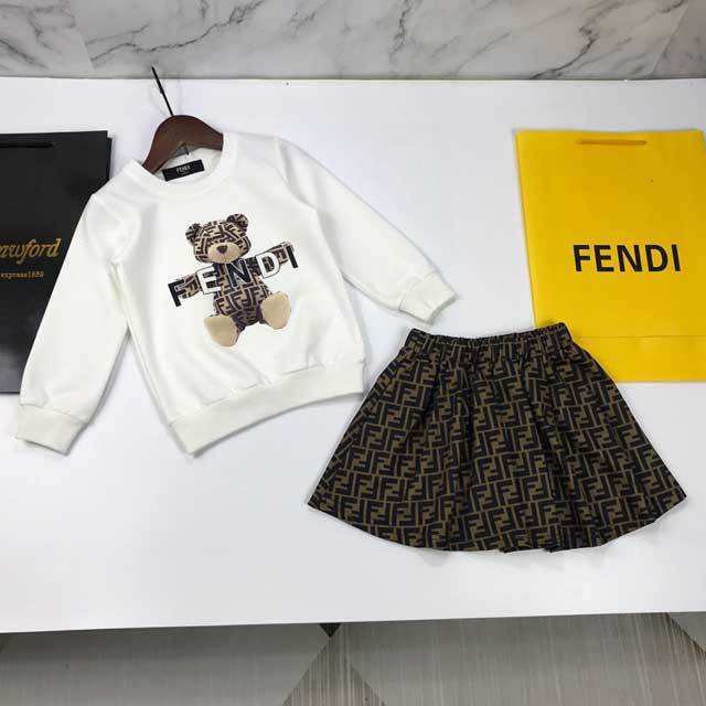 Girls Printed Sweatshirt Top Skirt Set