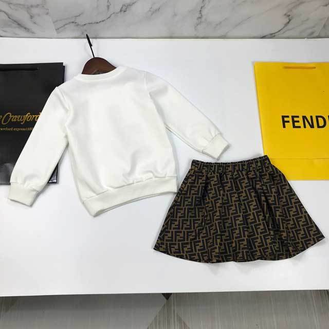 Girls Printed Sweatshirt Top Skirt Set