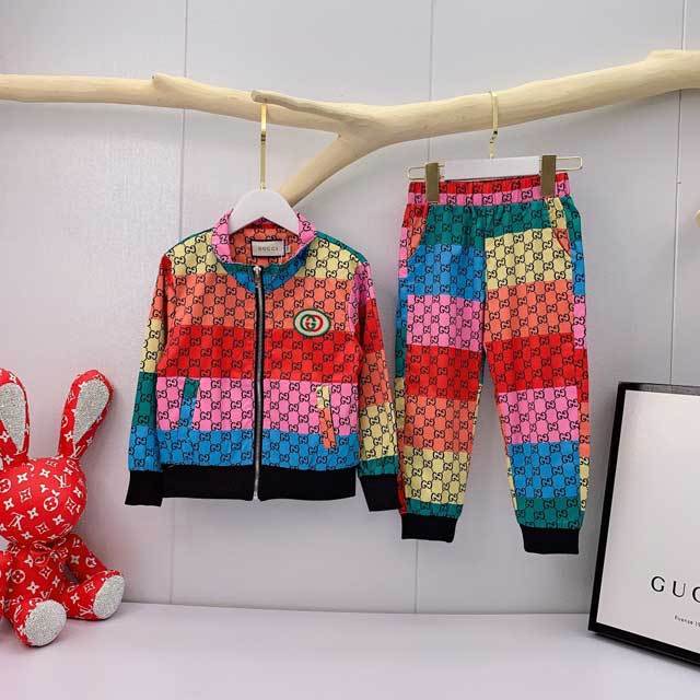 Children Printed Jacket Top Pants Set