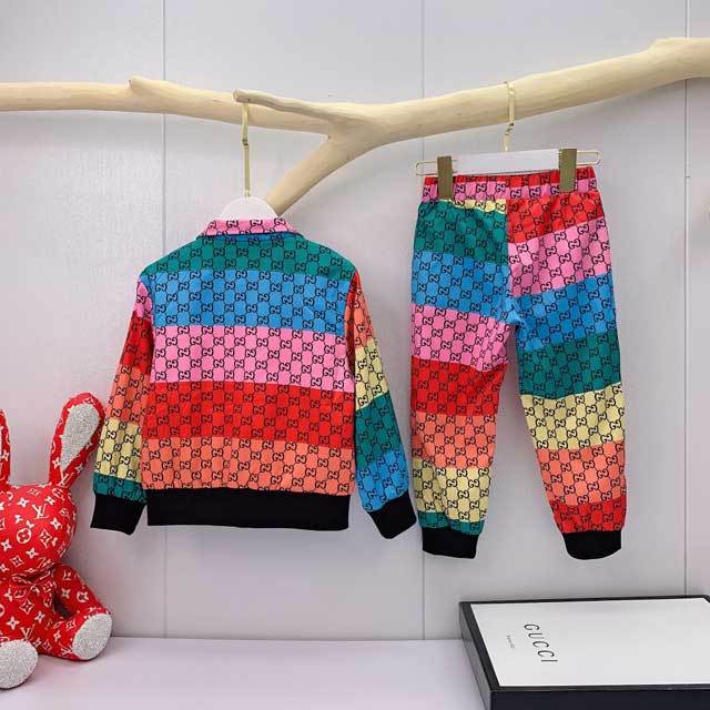 Children Printed Jacket Top Pants Set