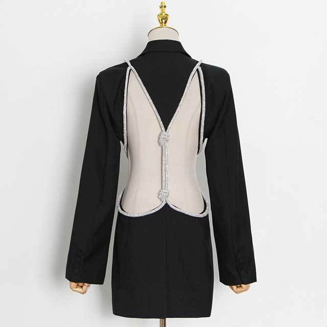 Button Backless Blazer