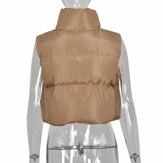 Zipper Sleeveless Down Jacket