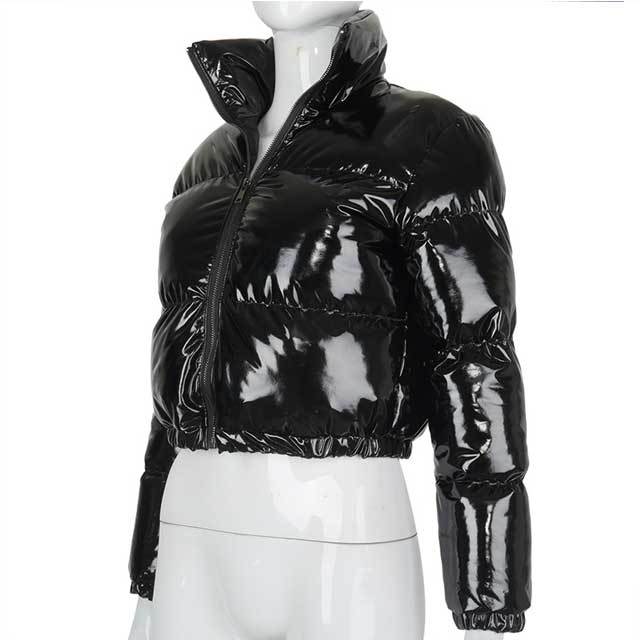 Shiny Leather Down Jacket
