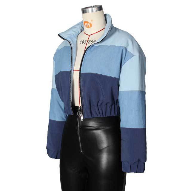 Color Block Jeans Down Jacket