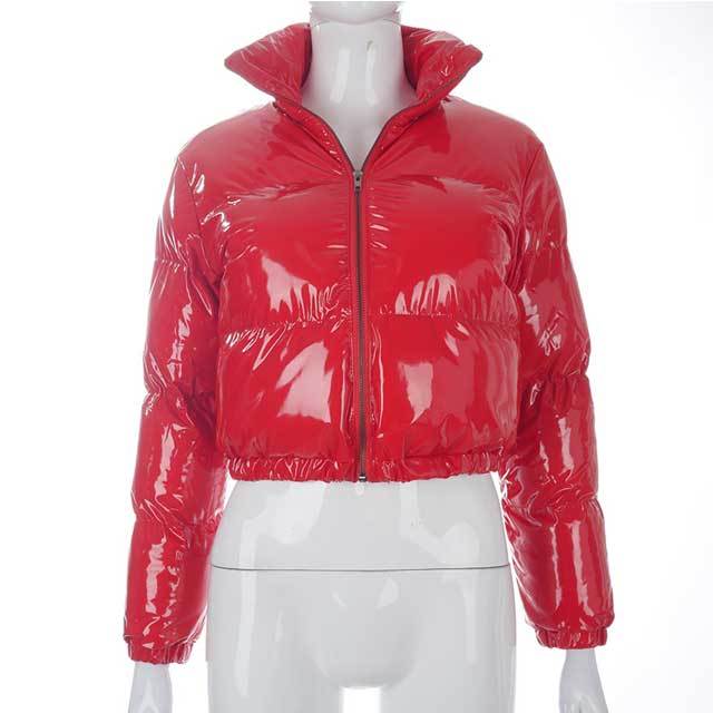 Shiny Leather Down Jacket