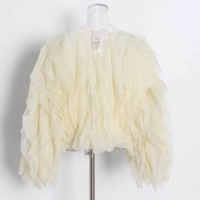 Layered Ruffle Organza Top