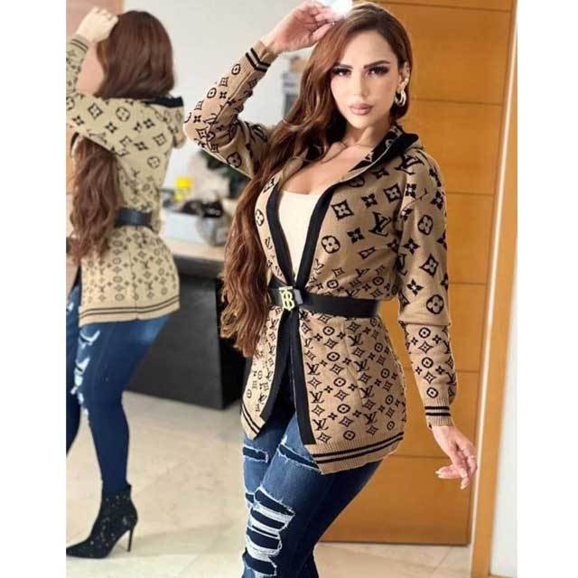 Fashion Letter Knit Cardigan Coat