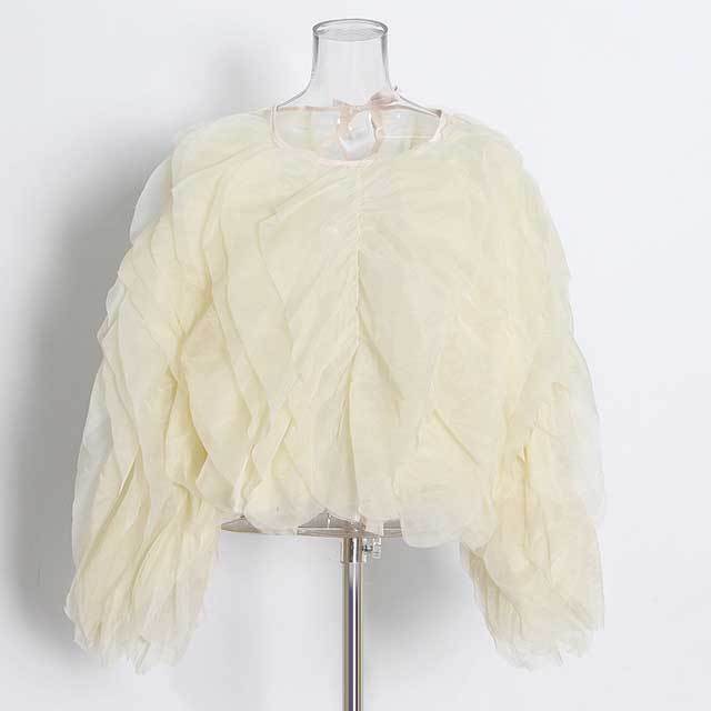 Layered Ruffle Organza Top