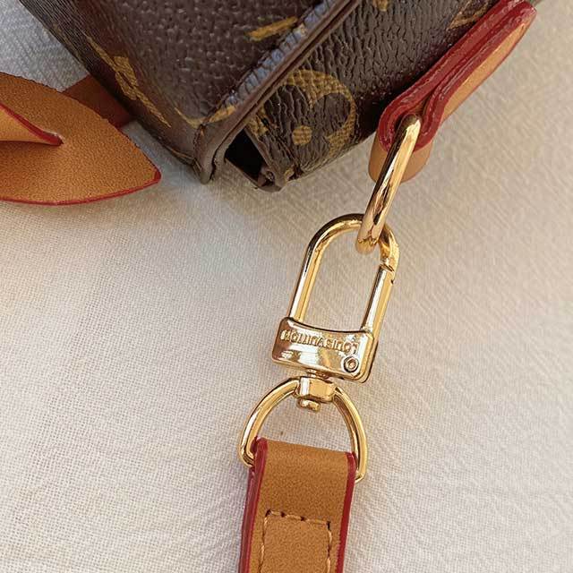 Metal Logo Leather Crossbody Handbag