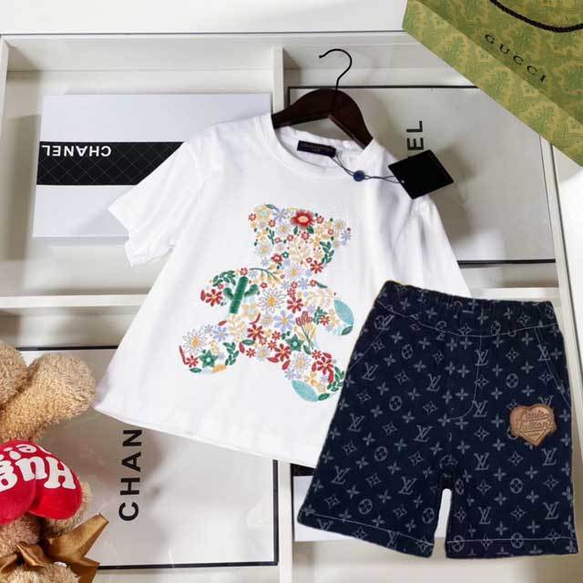 Fashion Print Kids Casual Short Set