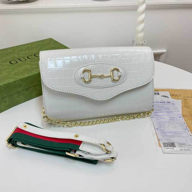 Stone Pattern Leather Messenger Bag