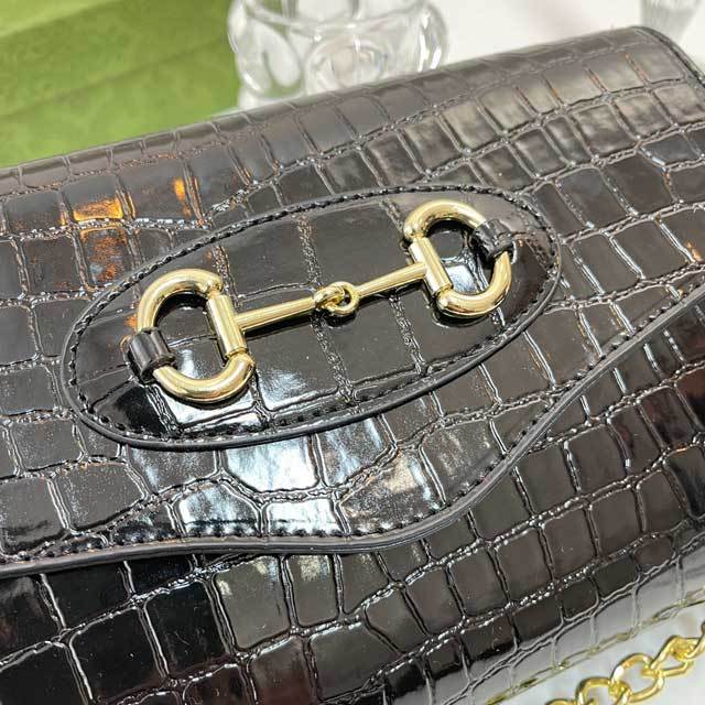 Stone Pattern Leather Messenger Bag