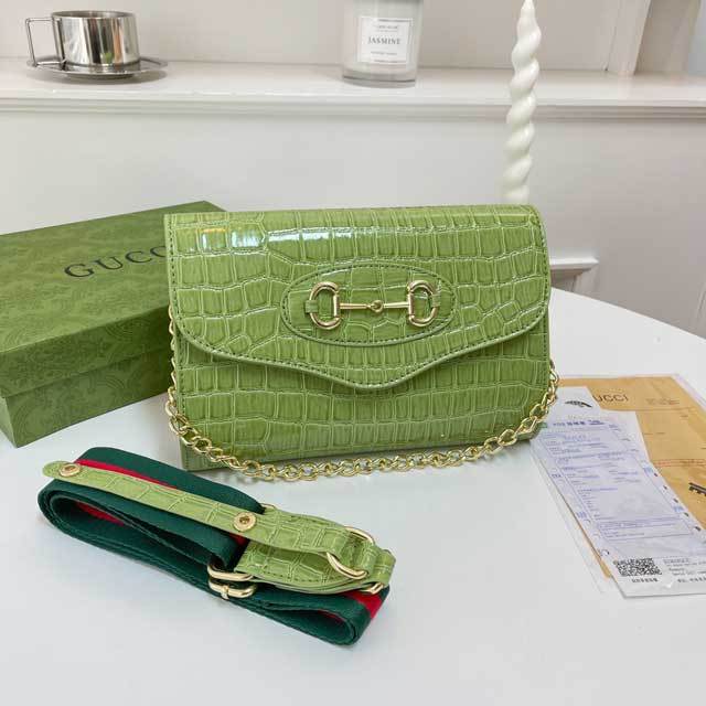 Stone Pattern Leather Messenger Bag