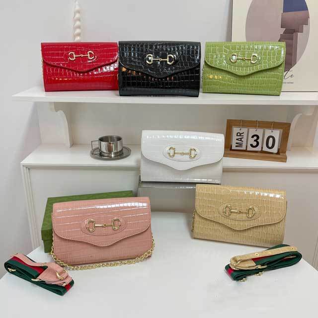 Stone Pattern Leather Messenger Bag