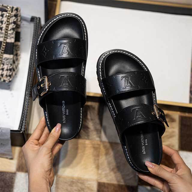 Open Toe Leopard Printed Flat Slides