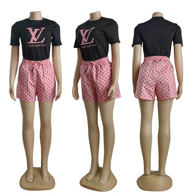 Embroidery Printed Casual Short Set
