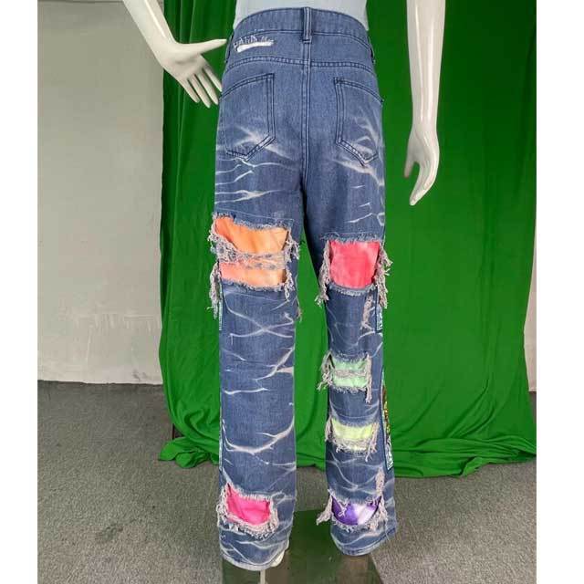 Chic Destroyed Ripped Boyfriend Jeans