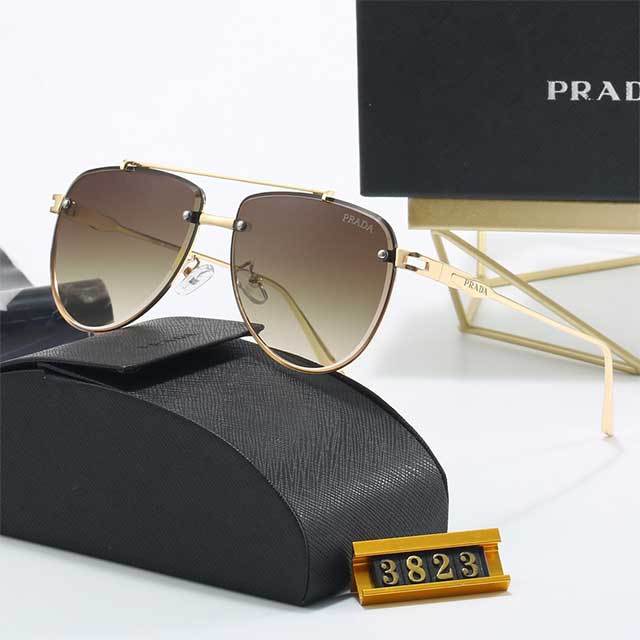 Retro Gradient Fashion Large Rimless Sunglasses