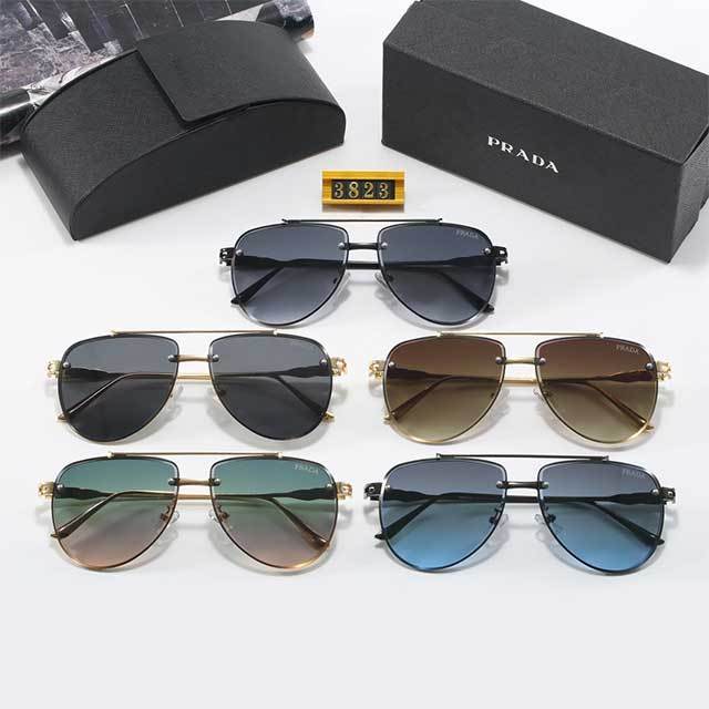 Retro Gradient Fashion Large Rimless Sunglasses