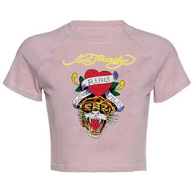 Casual Style O Neck Printed Crop Top